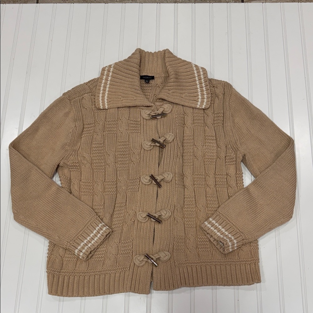 Talbots Cable Knit Sweater With Toggle Buttons Si… - image 5